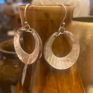 Silpada Silver Hammered Hoop Earrings
